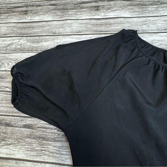 Express Women's Black Cold Shoulder Blouse S SM Small Oversized Lightweight Top - Picture 7 of 13